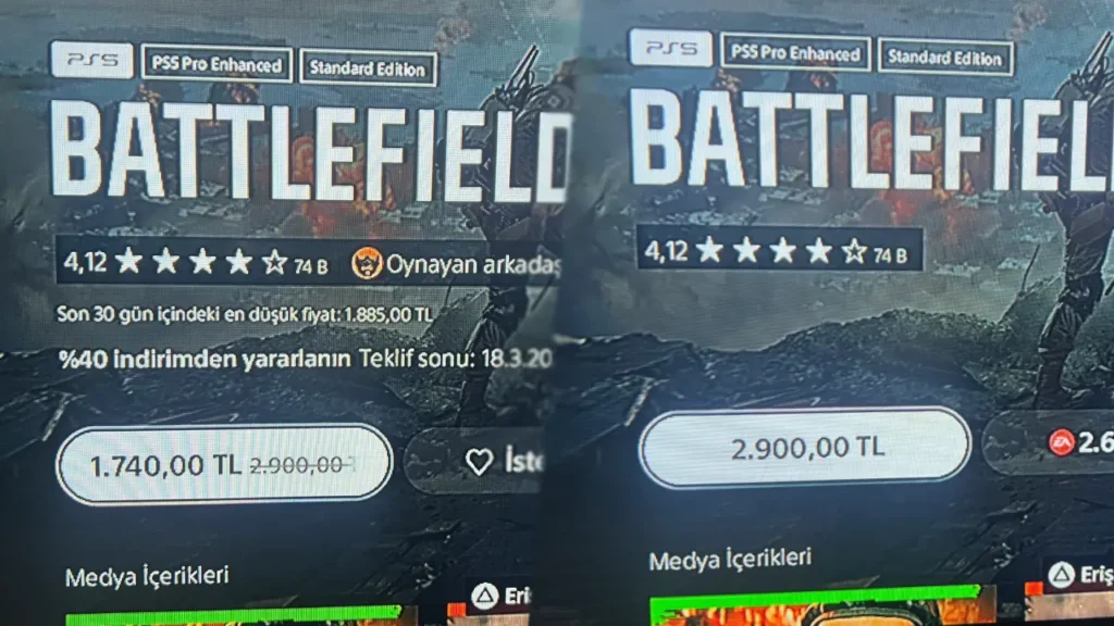 PlayStation Store Battlefield 6 oyun fiyatı